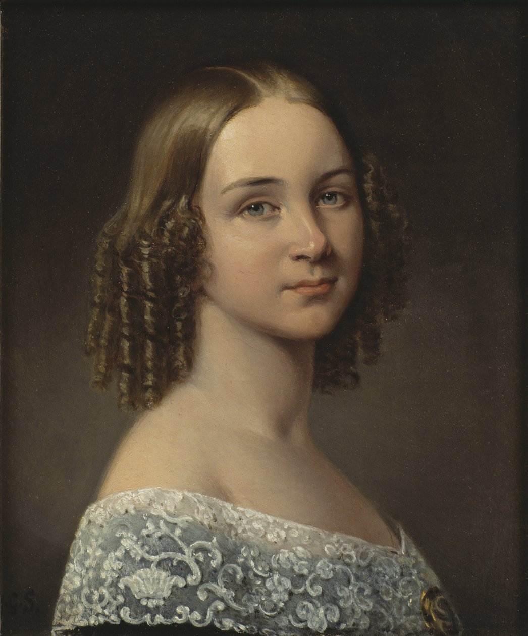 Jenny (Johanna Maria) Lind - Portret sopranistki Jenny Lind (1820-1887), autorstwa Sandberga, Johana Gustafa (1782-1854). Olej na drewnie, po 1844. Wymiar: 24x19 cm. Muzeum Narodowe w Sztokholmie autorstwa Johan Gustaf Sandberg