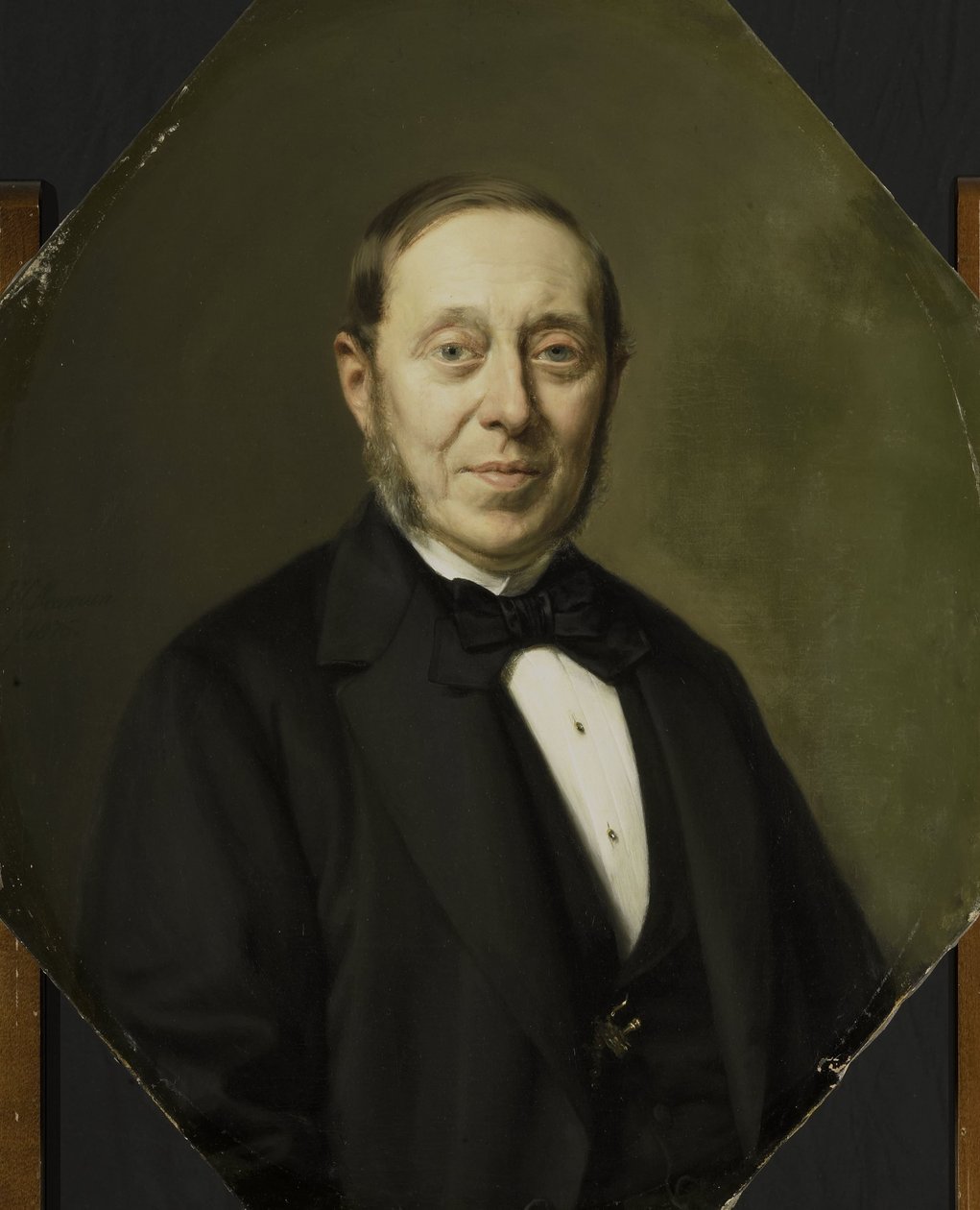 Portret Johannesa Cornelisa van Pappelendama (1810-1884). Artysta i handlarz dziełami sztuki. Kurator Muzeum Van der Hoop autorstwa Johan Heinrich Neuman