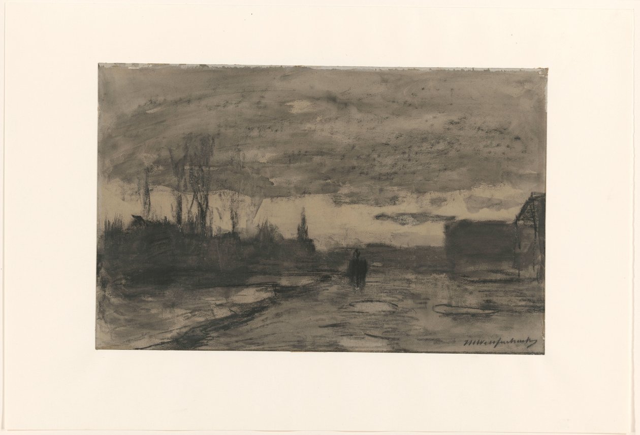 Widok na nabrzeże autorstwa Johan Hendrik Weissenbruch (signed by artist)