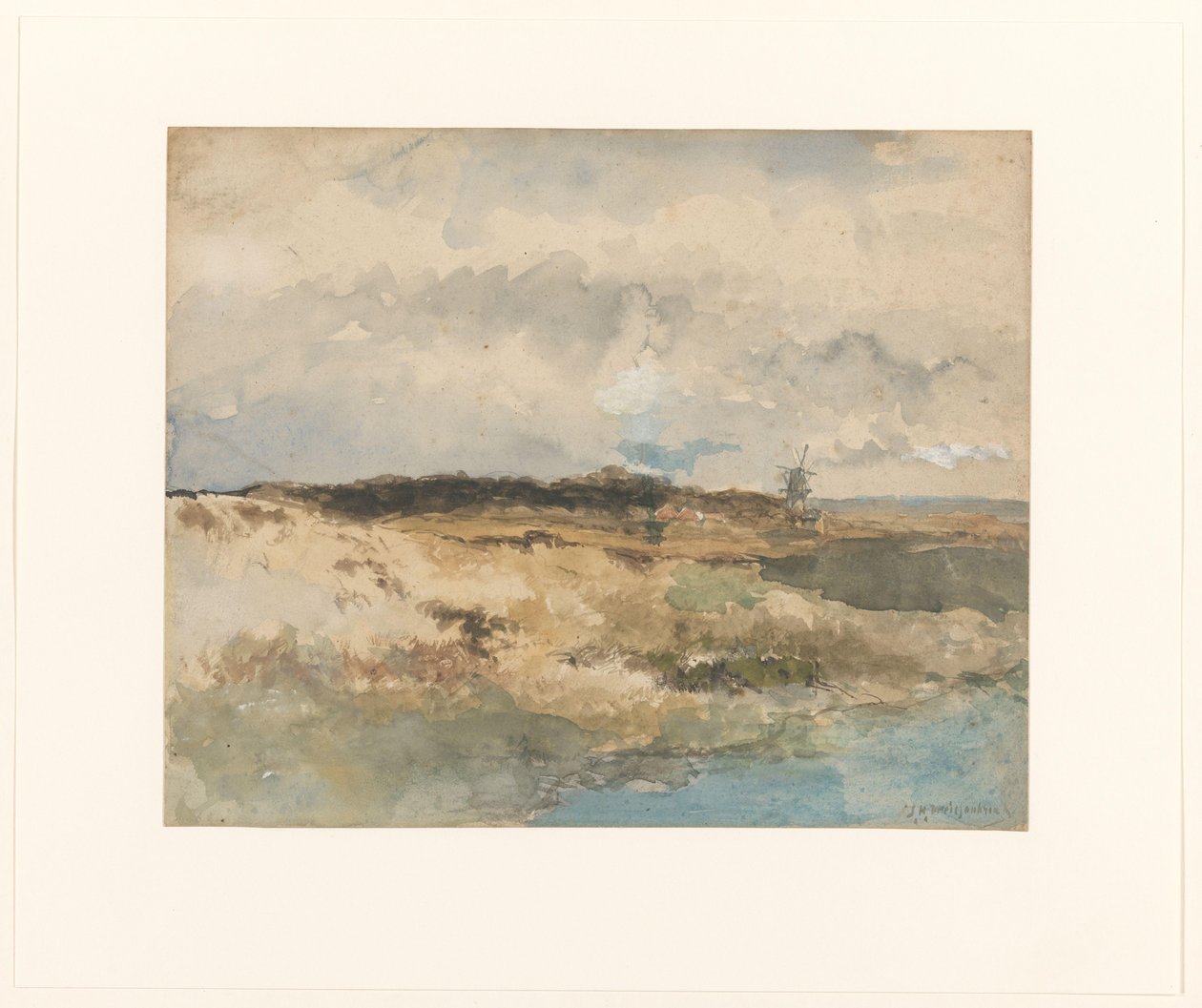 Widok na Dekkersduin w pobliżu Hagi autorstwa Johan Hendrik Weissenbruch (signed by artist)