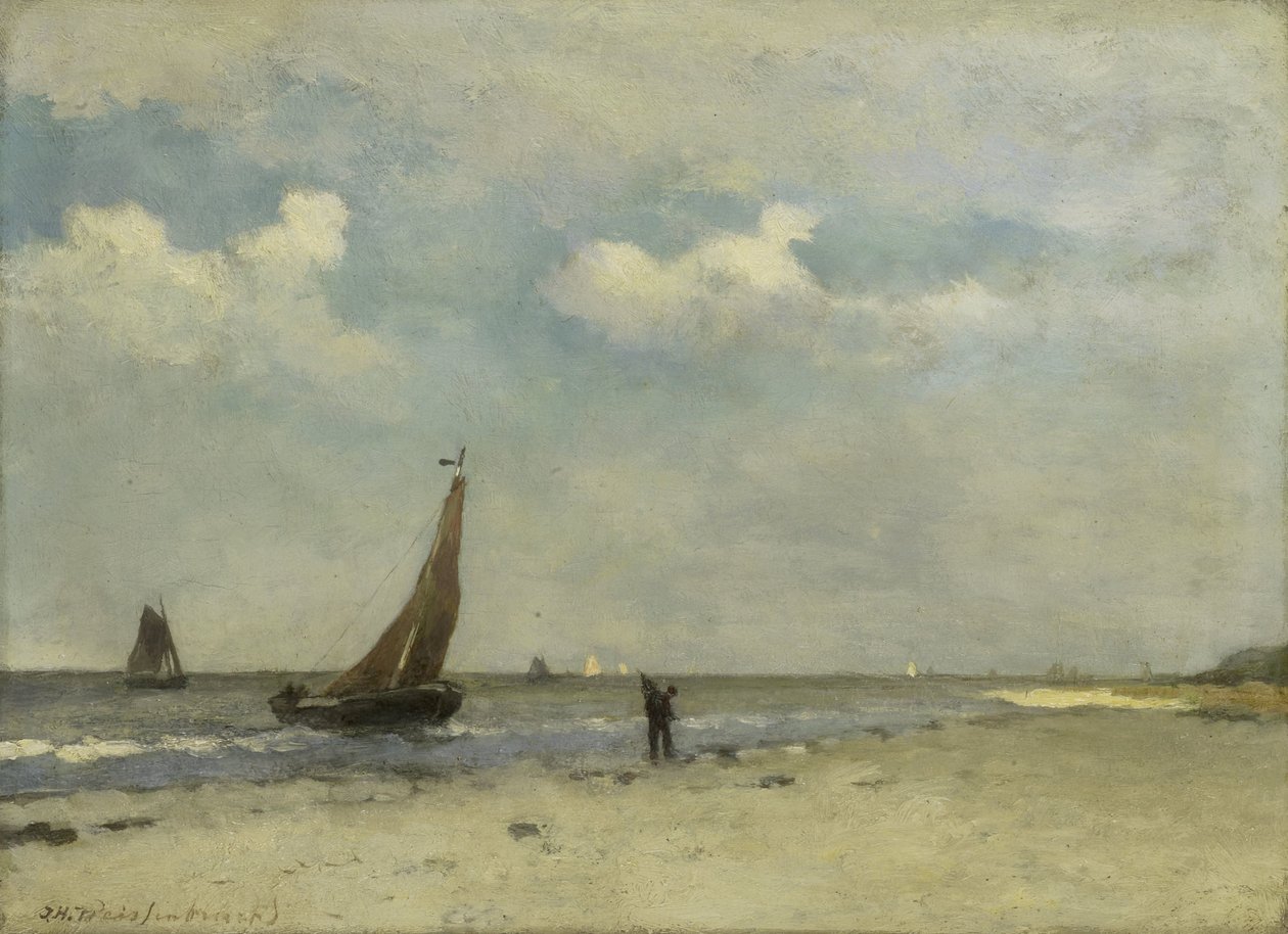 Scena na plaży autorstwa Johan Hendrik Weissenbruch