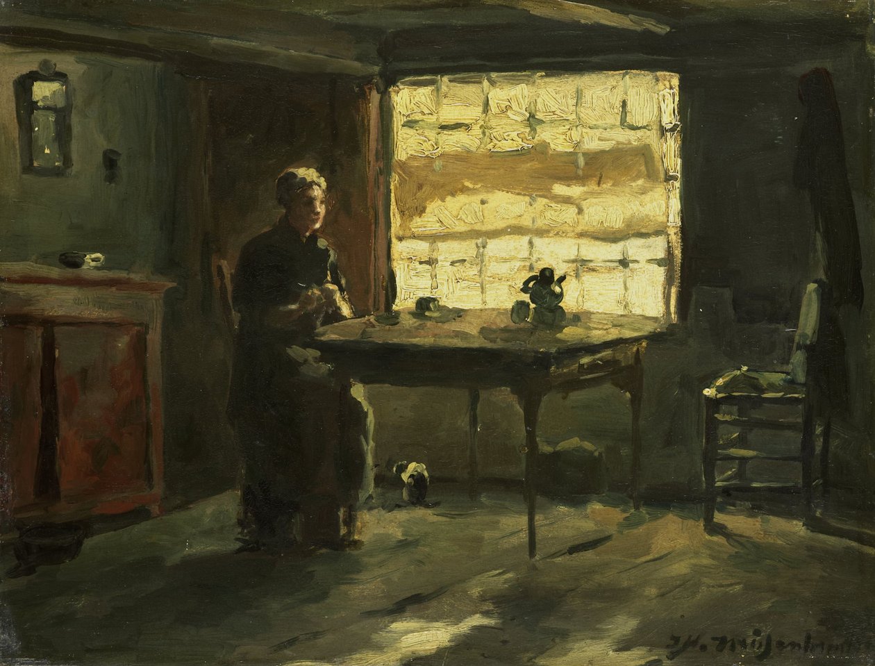 Wnętrze domu wiejskiego autorstwa Johan Hendrik Weissenbruch