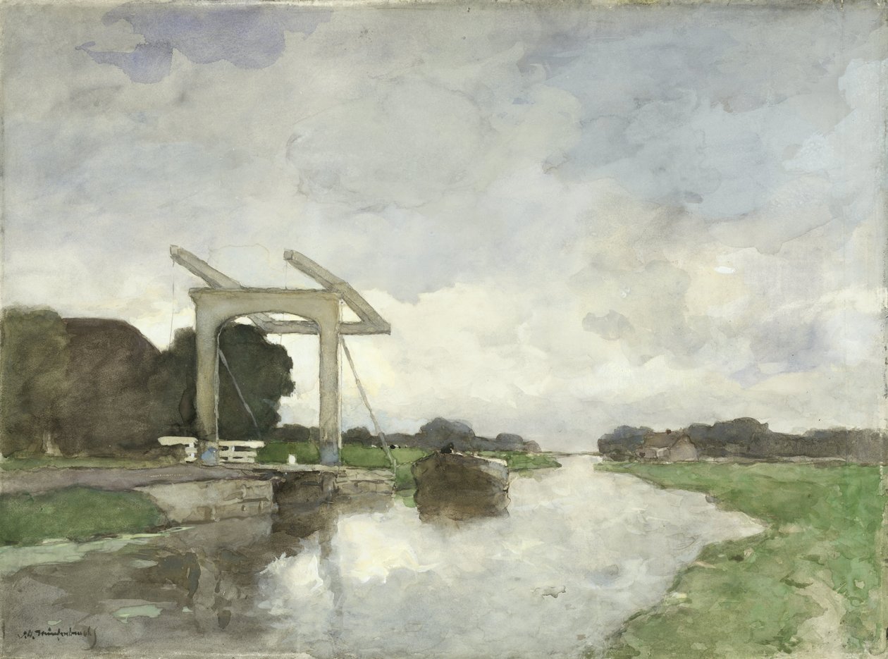 Most zwodzony na północy Most zwodzony w Noorden autorstwa Johan Hendrik Weissenbruch