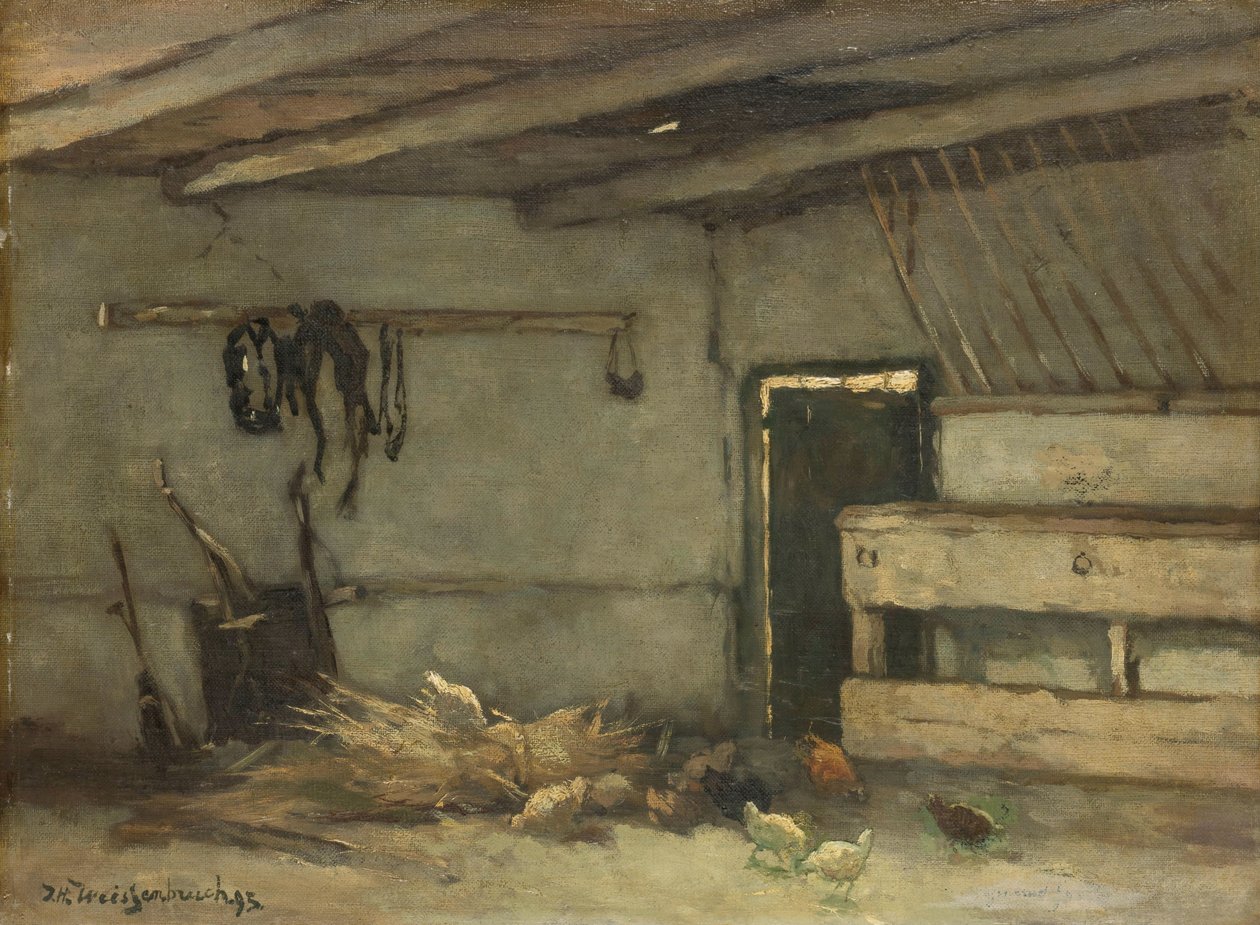 Wnętrze stajni autorstwa Johan Hendrik Weissenbruch