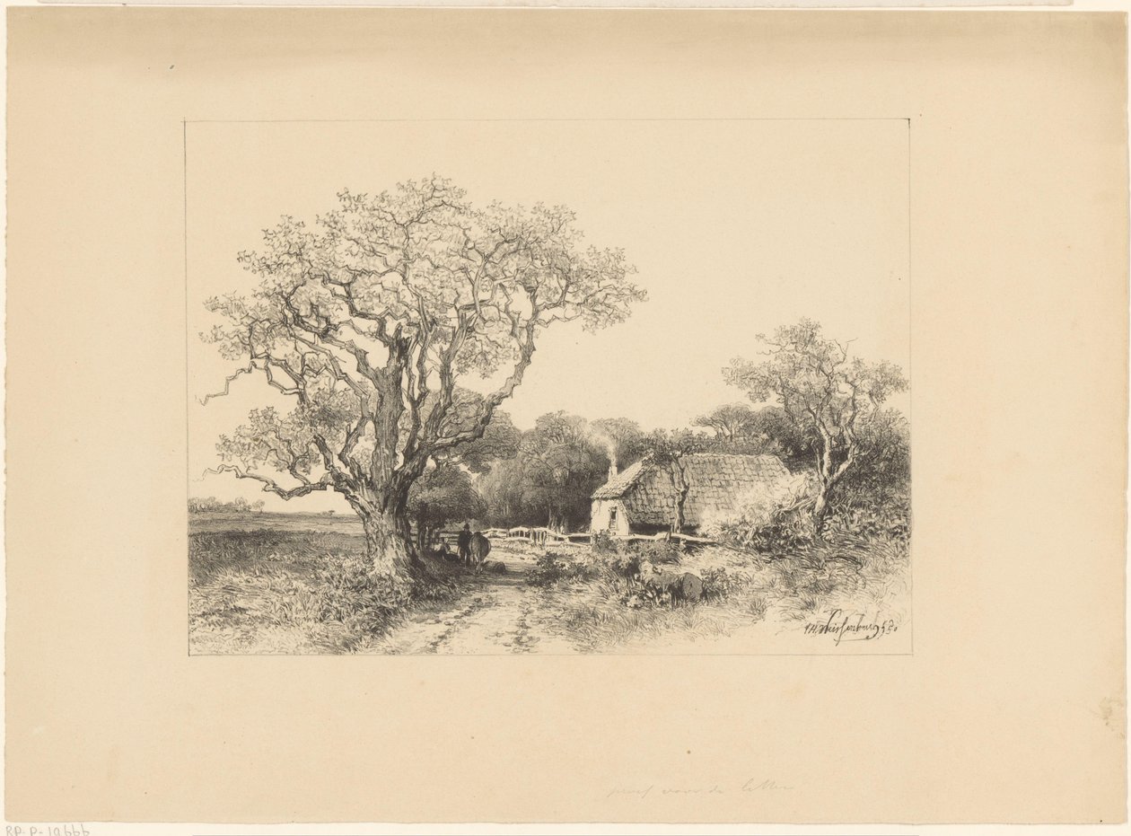 Krajobraz z farmą autorstwa Johan Hendrik Weissenbruch