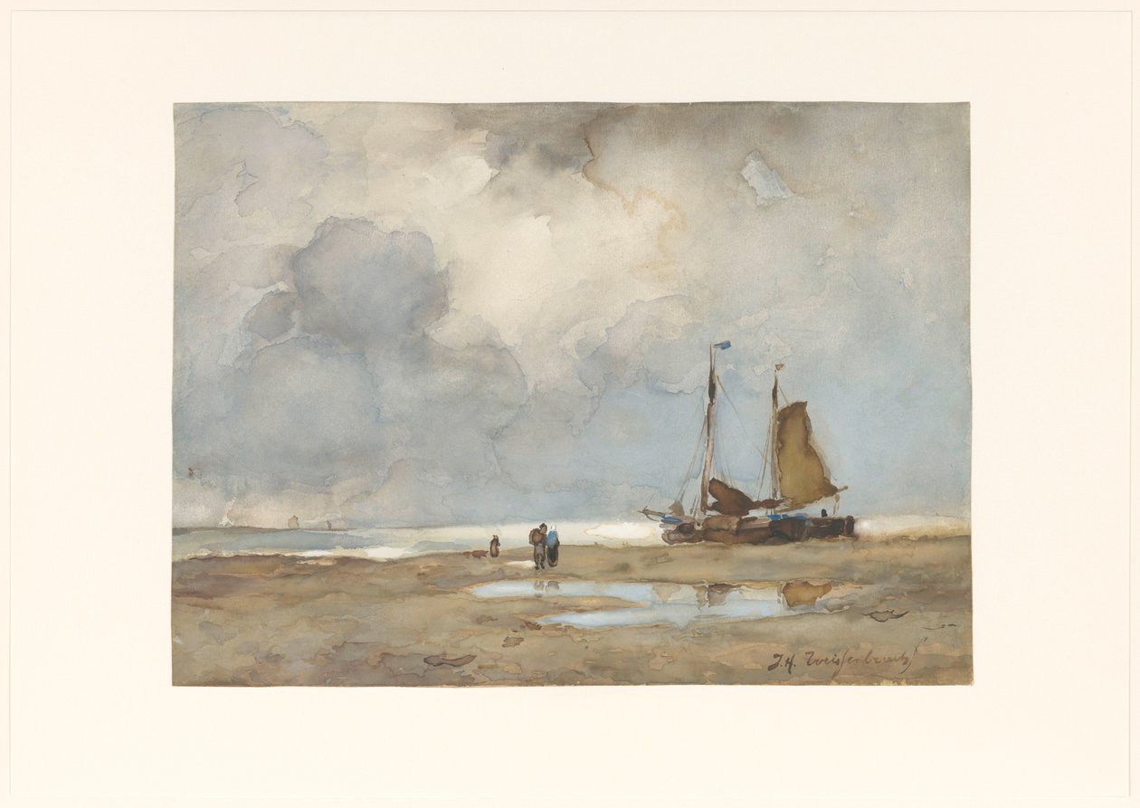 Widok na plażę autorstwa Johan Hendrik Weissenbruch