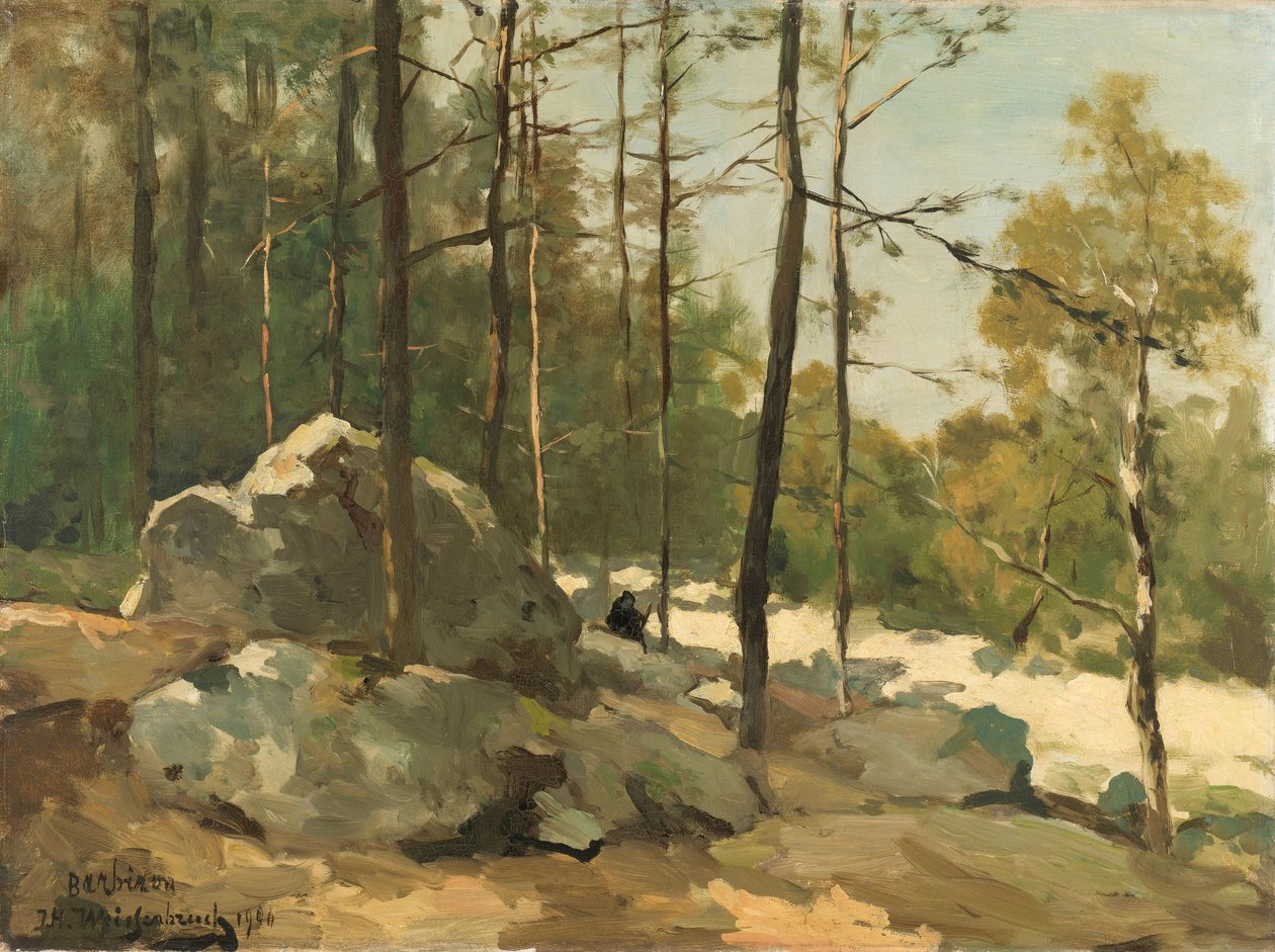 Zalesiony widok w pobliżu Barbizon Widok na las w pobliżu Barbizon autorstwa Johan Hendrik Weissenbruch