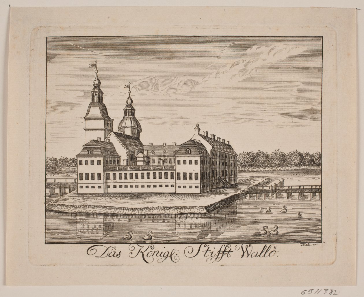 Zamek w Vallø autorstwa Johan Herman Thiele