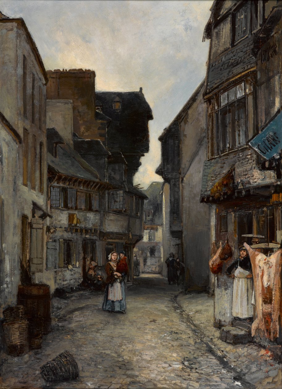 Ulica w Landerneau autorstwa Johan Jongkind