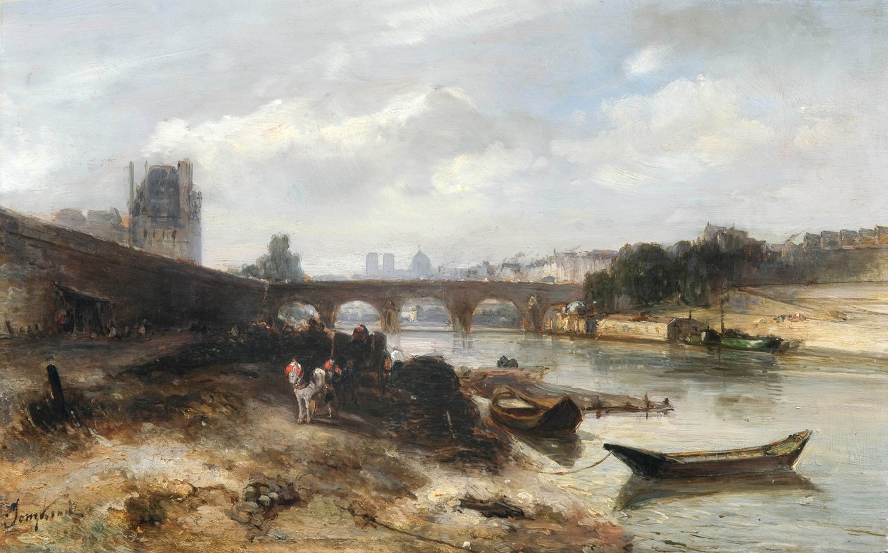 Widok na Sekwanę w kierunku Pont Royal i Pavillon de Flore autorstwa Johan Jongkind