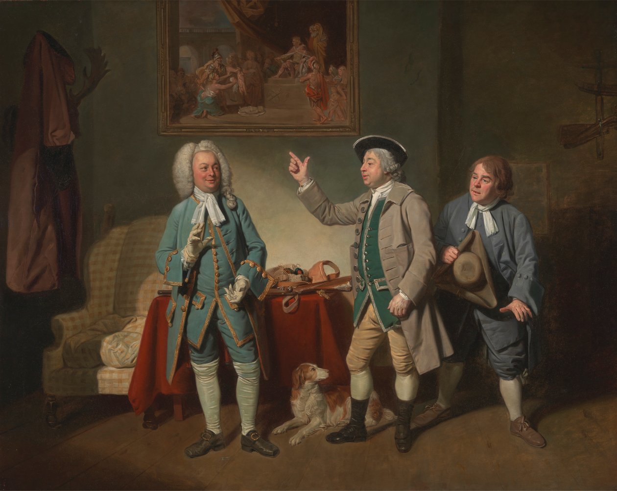 Edward Shuter, John Beard i John Dunstall w filmie Isaaca Bickertona „Love in a Village” autorstwa Johan Joseph Zoffany RA