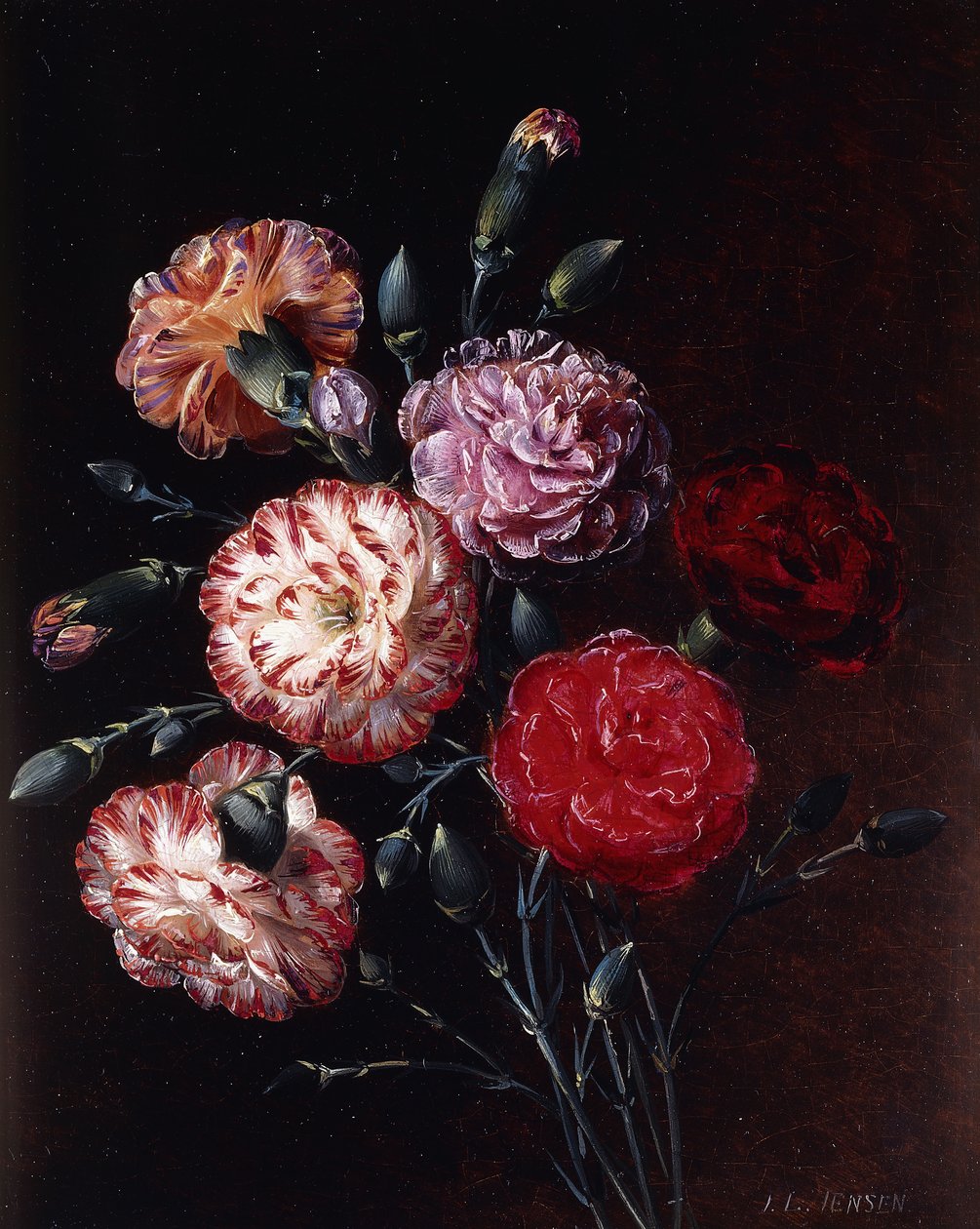 goździki, autorstwa Johan Laurents Jensen