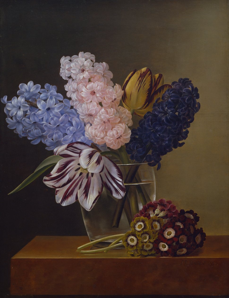 Tulipany, Hiacynty i Fiołki autorstwa Johan Laurents Jensen