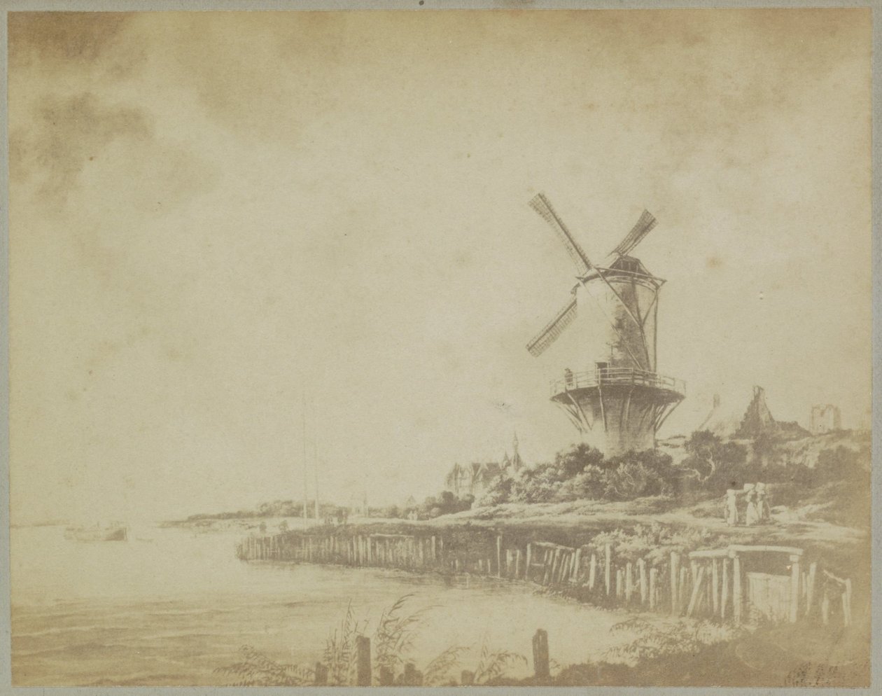 Reprodukcja fotograficzna obrazu „Wiatrak koło Wijk bij Duurstede” Jacoba Isaacksza. van Ruisdael Muzeum Amsterdamu. Jacoba van Ruisdaela. - Vue du Rhin. (tytuł na obiekcie) autorstwa Johan Marinus Schalekamp