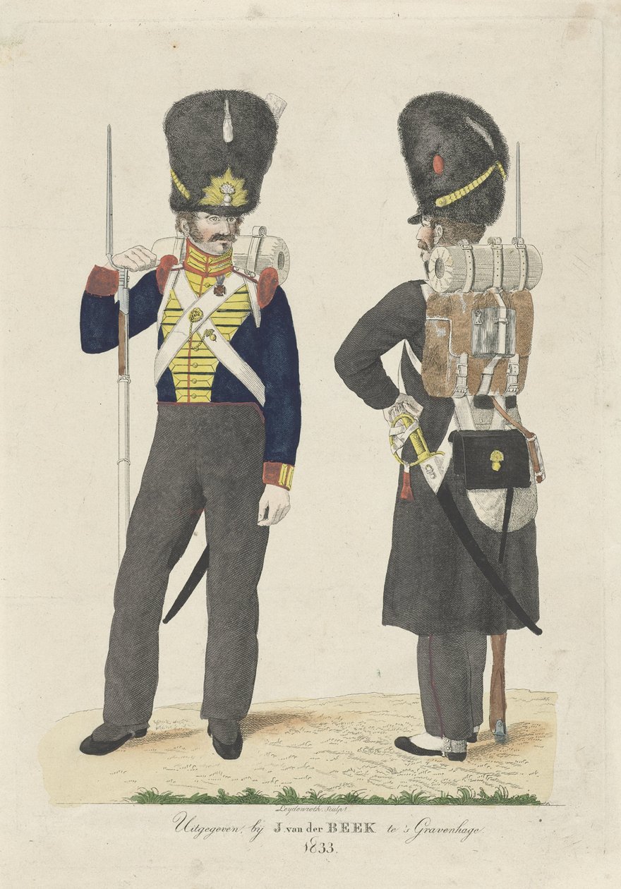 Dwóch żołnierzy piechoty autorstwa Johan Martin Leydenroth