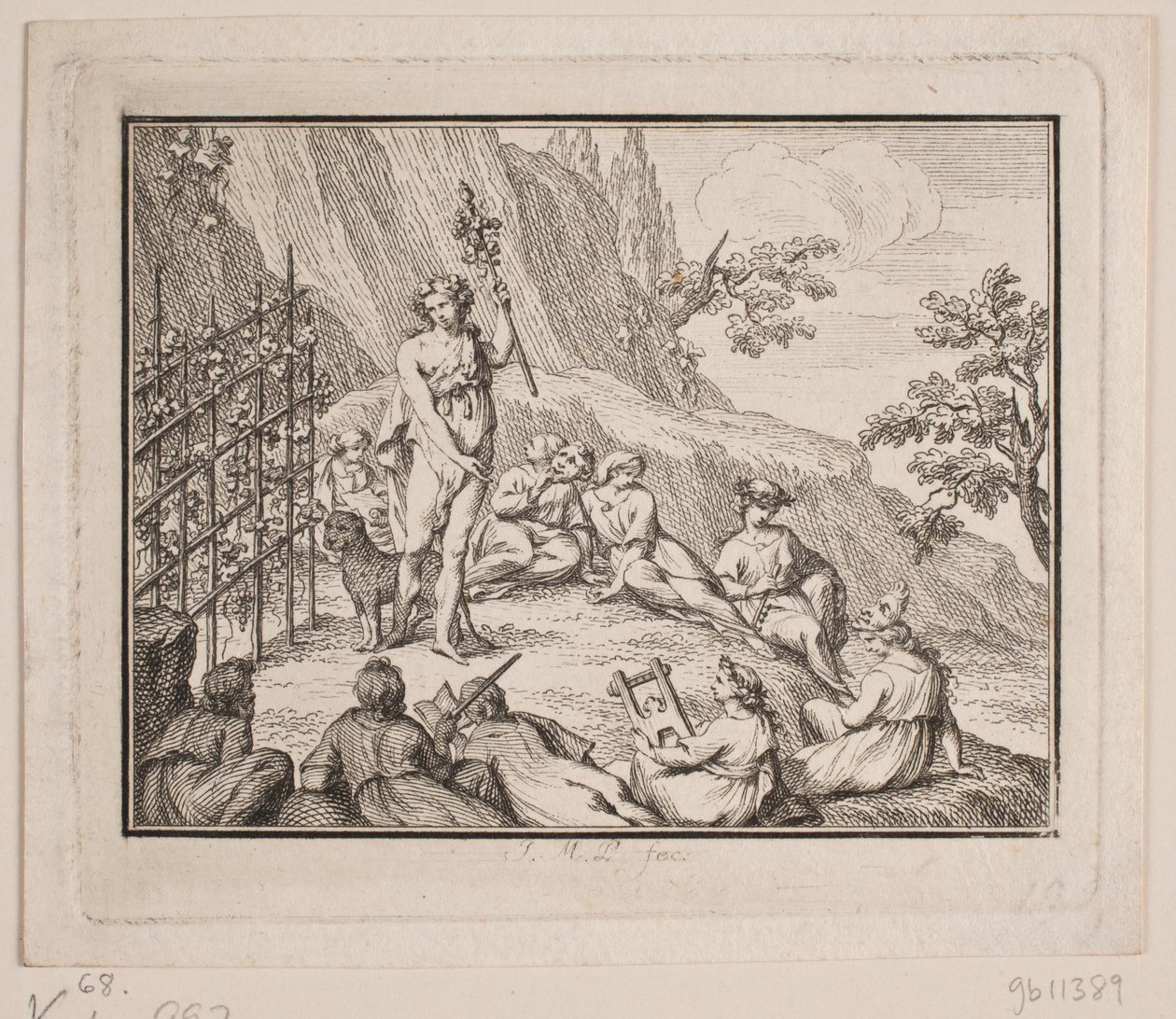 Winieta. Bachus i muzy autorstwa Johan Martin Preisler