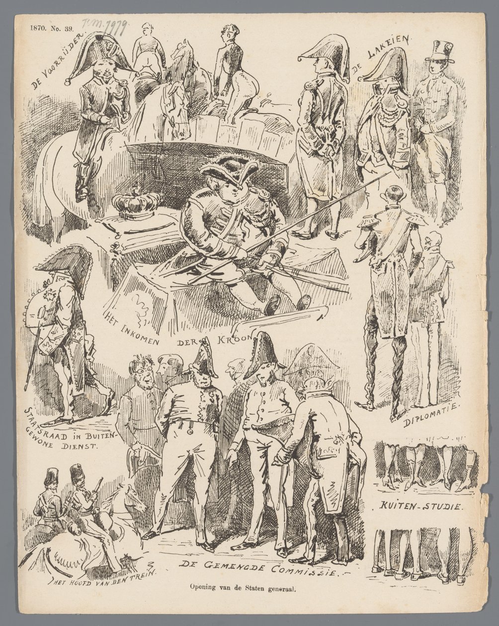 Karykatura o otwarciu Stanów Generalnych, 1870 Otwarcie Stanów Generalnych (tytuł na obiekcie) autorstwa Johan Michaël Schmidt Crans
