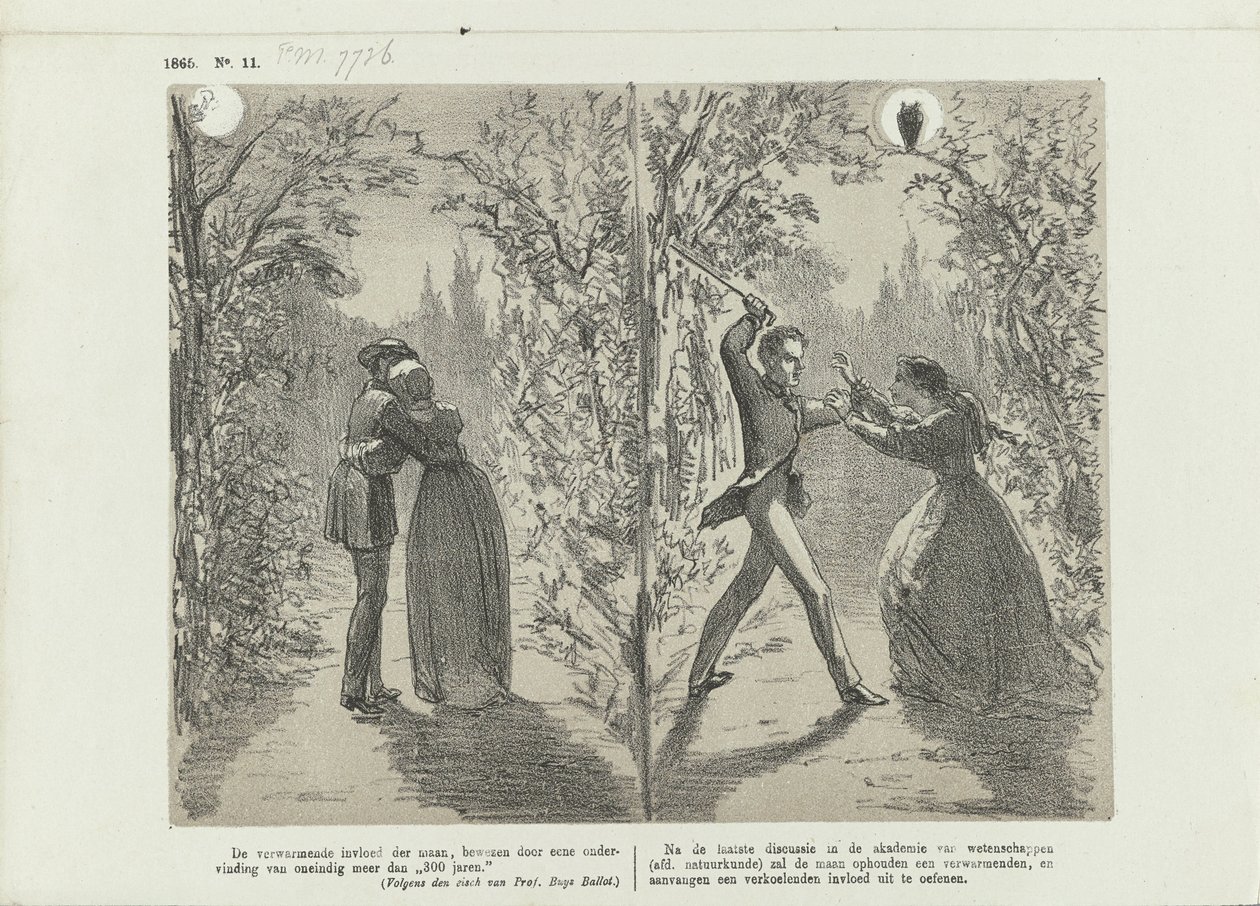 Komiks o wpływie księżyca, 1865 autorstwa Johan Michaël Schmidt Crans