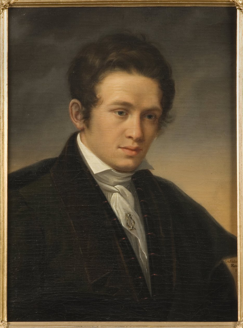 Portret poety Karla Augusta Nicandera (1799-1839), autorstwa Sodermarka, Olofa Johana (1790-1848). olej na płótnie autorstwa Johan Olaf Sodermark