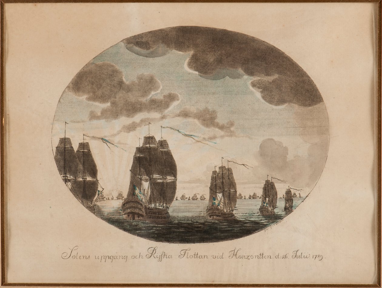 Bitwa morska pod Olandią 26 lipca 1789 r. 1790. autorstwa Johan Petter Cumelin