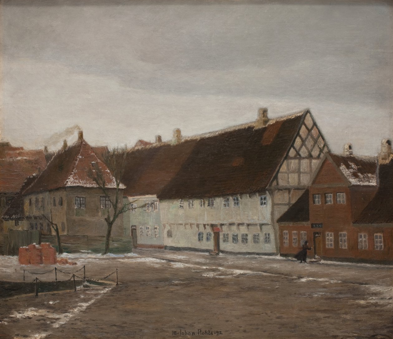 Zimowy wieczór w Ribe, Jutlandia autorstwa Johan Rohde