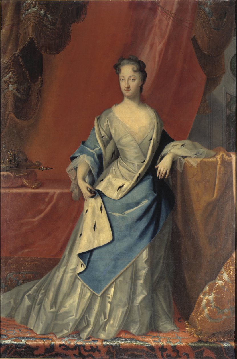 Portret Ulriki Eleonory (1688-1741), królowej Szwecji, autorstwa Starbusa, Johana (1679-1724). Olej na płótnie. Wymiary: 210x135 cm. Muzeum Narodowe w Sztokholmie autorstwa Johan Starbus