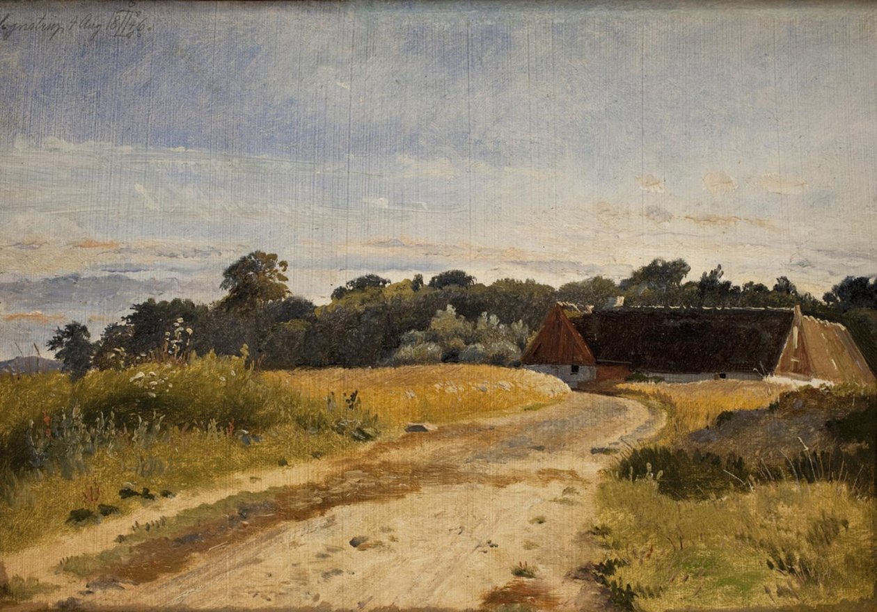 Croft w Lodskov w pobliżu dworu Vognserup. Nauka autorstwa Johan Thomas Lundbye