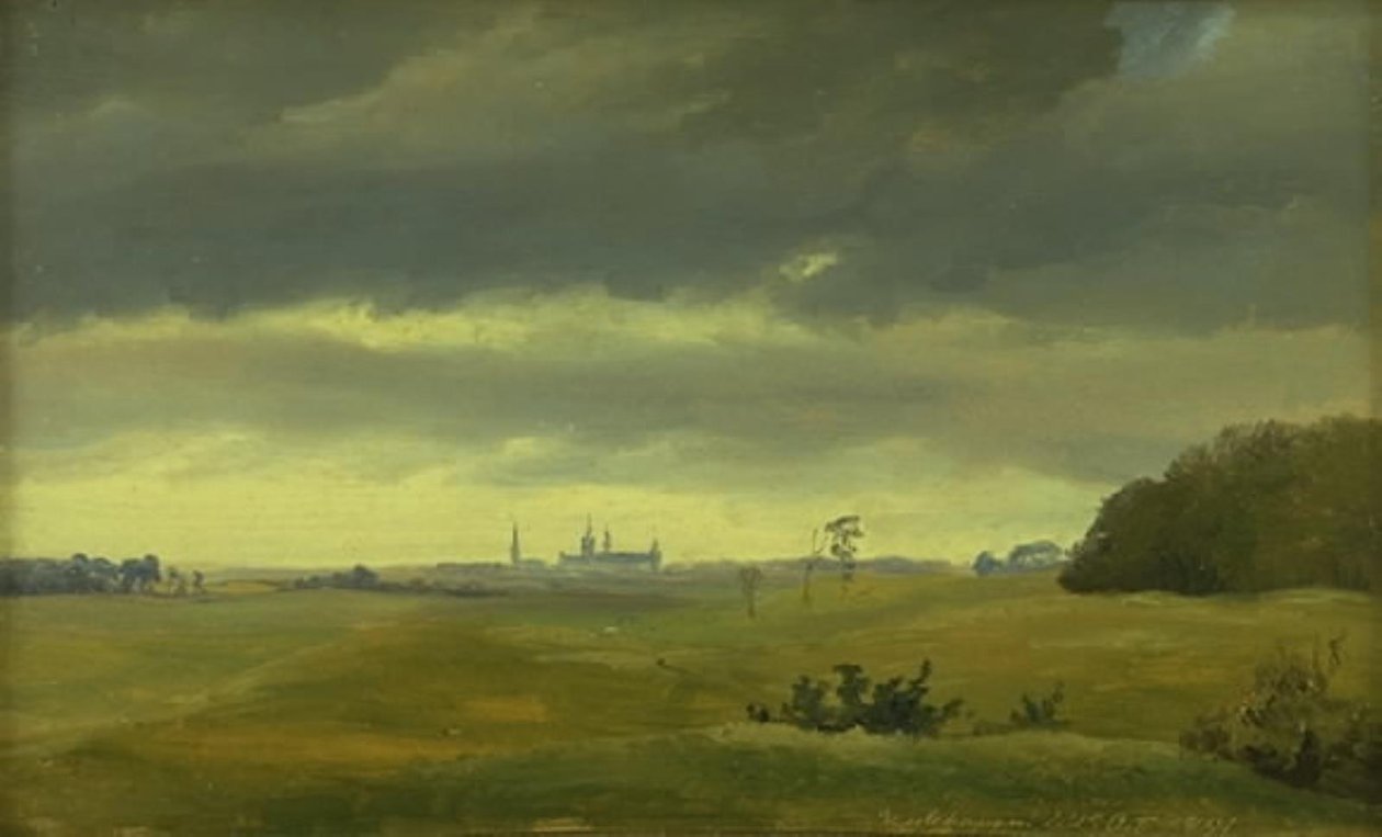 Widok na Frederiksborg z Hestehaven autorstwa Johan Thomas Lundbye