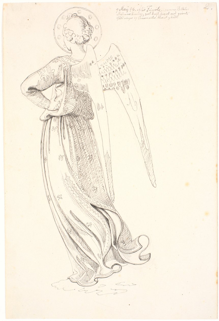 Anioł widziany z tyłu - według Fra Angelico autorstwa Johan Thomas Lundbye