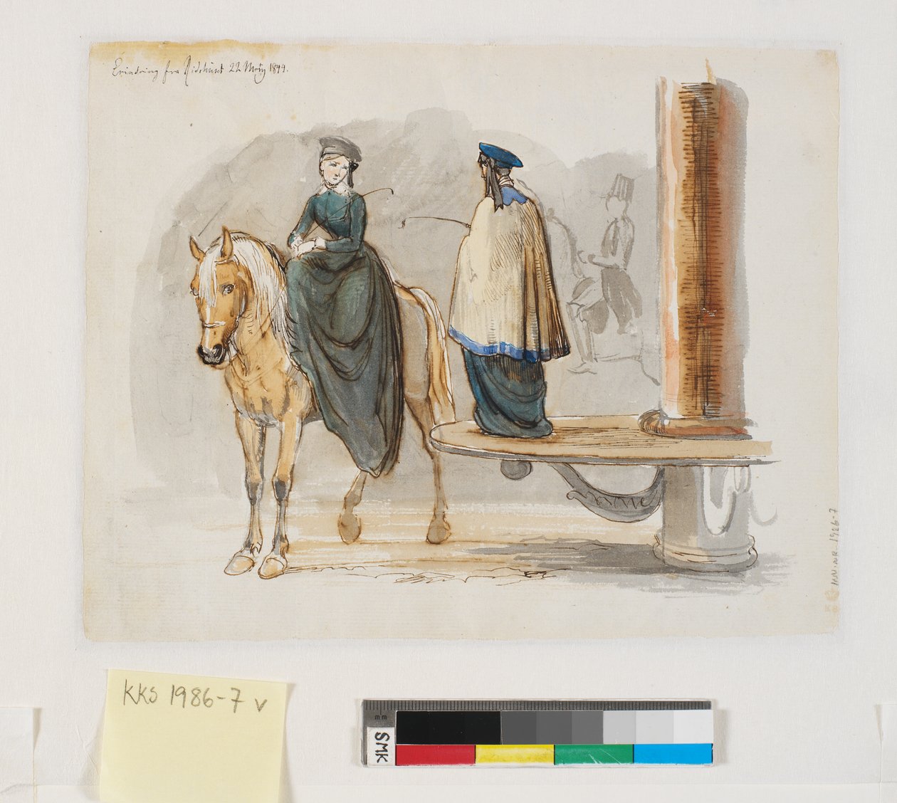 „Wspomnienie z ujeżdżalni. 22 marca 1844.” autorstwa Johan Thomas Lundbye