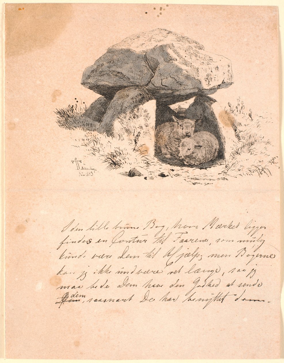 Baranki. Ilustracja do "Bajek dla dzieci" Kaalunda. Zobacz komentarz z katalogu arkuszy. autorstwa Johan Thomas Lundbye