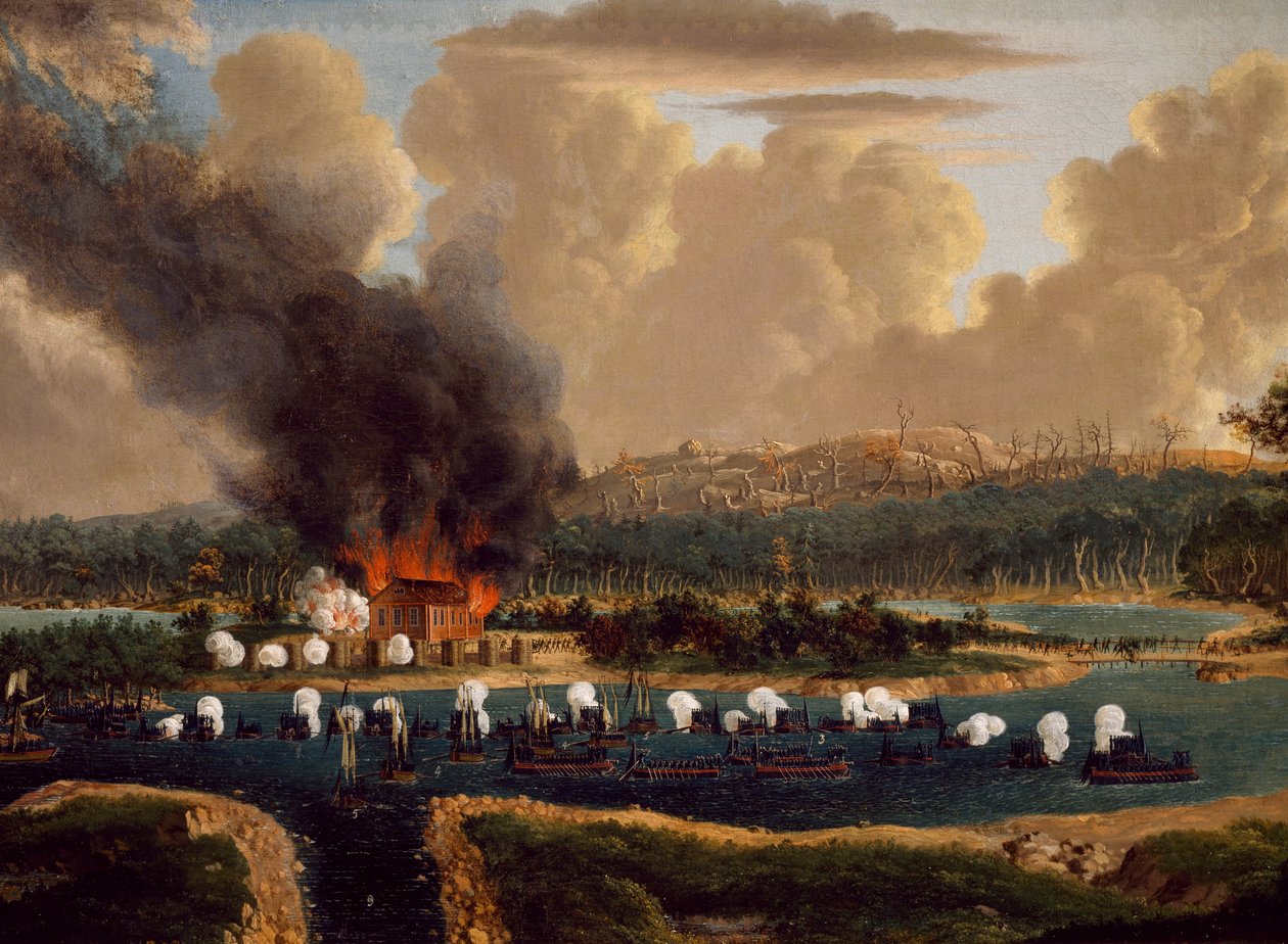 Bitwa pod Vransarii przeciwko Rosji o kontrolę nad fiordami w Kockis Kapell, 16 czerwca 1790, Johan Tietrich Schoultz (1754-1807), wojny rosyjsko-szwedzkie, Szwecja autorstwa Johan Tietrich Schoultz