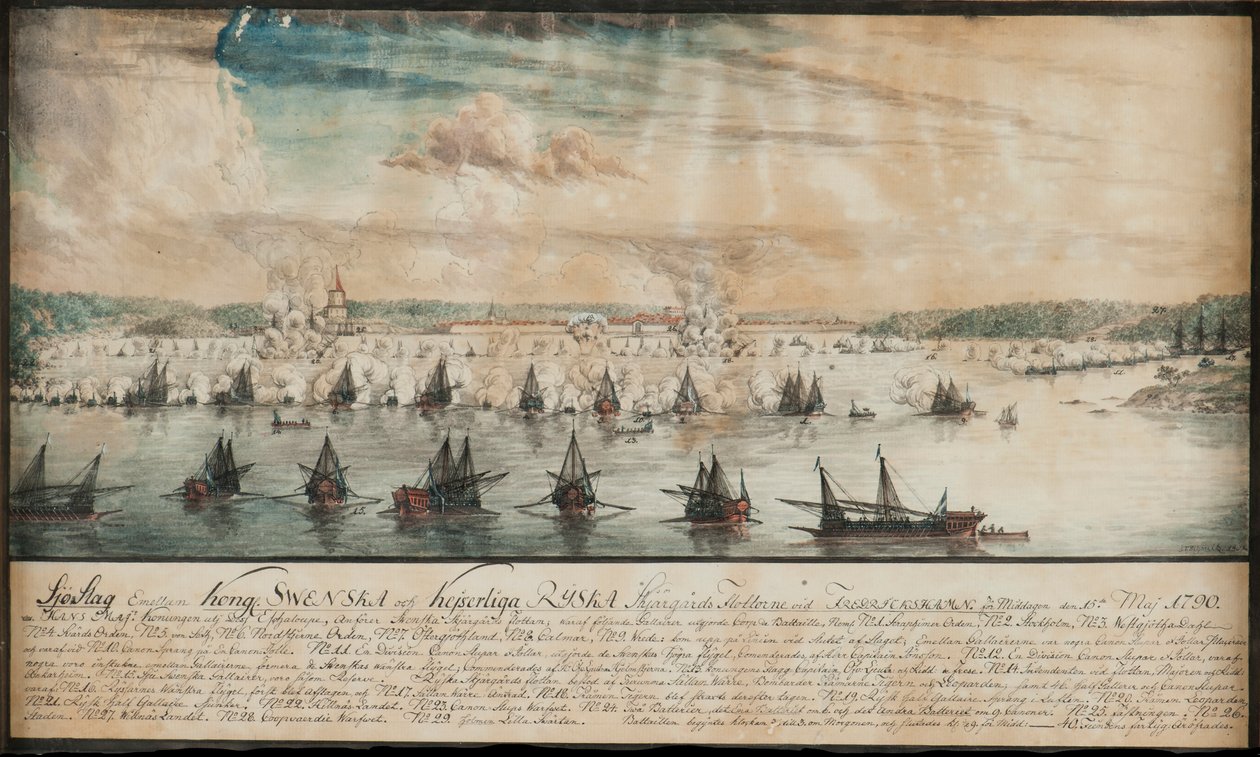 Bitwa pod Fredrikshamn w maju 1790, 1791. autorstwa Johan Tietrich Schoultz