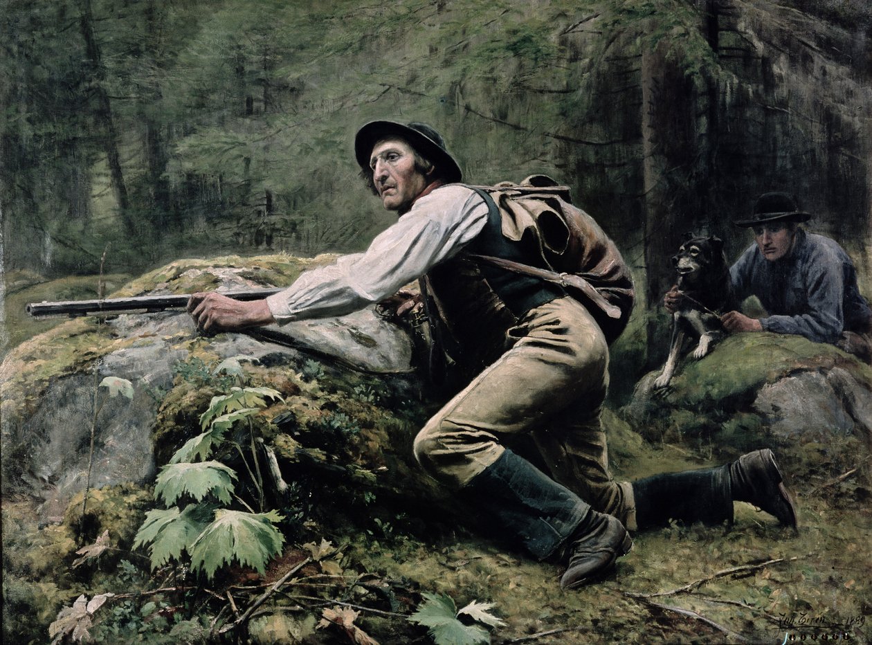 Polowanie na łosie, 1889 autorstwa Johan Tiren