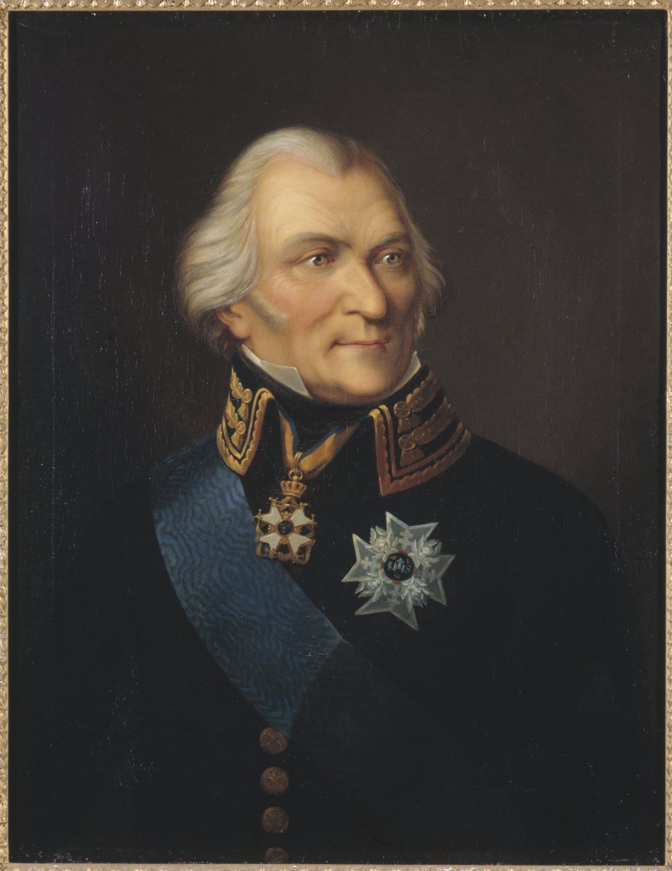 Portret hrabiego Johana Christophera (Kristoffera) von Toll (1743-1817), nawiasem mówiąc, Johann Wilhelm Carl (1792-1873). Olej na płótnie. Wymiar : 75x62 cm. Muzeum Narodowe w Sztokholmie autorstwa Johan Way