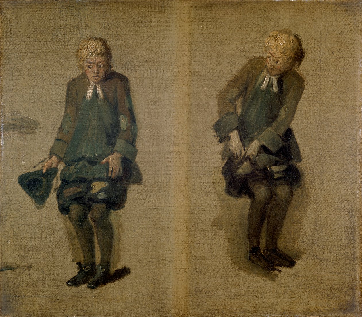 Dwa szkice Davida Garricka jako Abla Druggera w „Alchymie”, XVIII wiek autorstwa Johan Zoffany