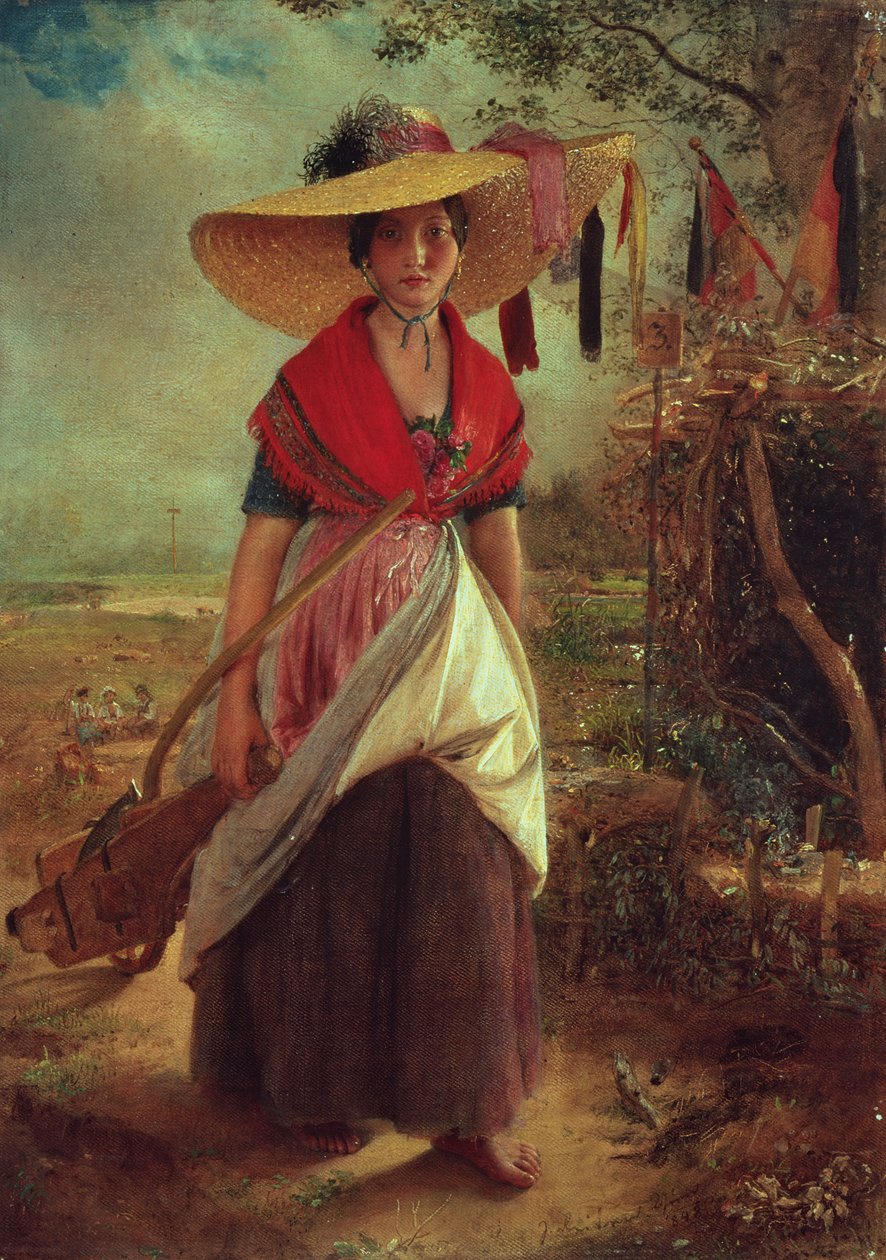 Pracująca dziewczyna, 1848 autorstwa Johann Baptist Reiter