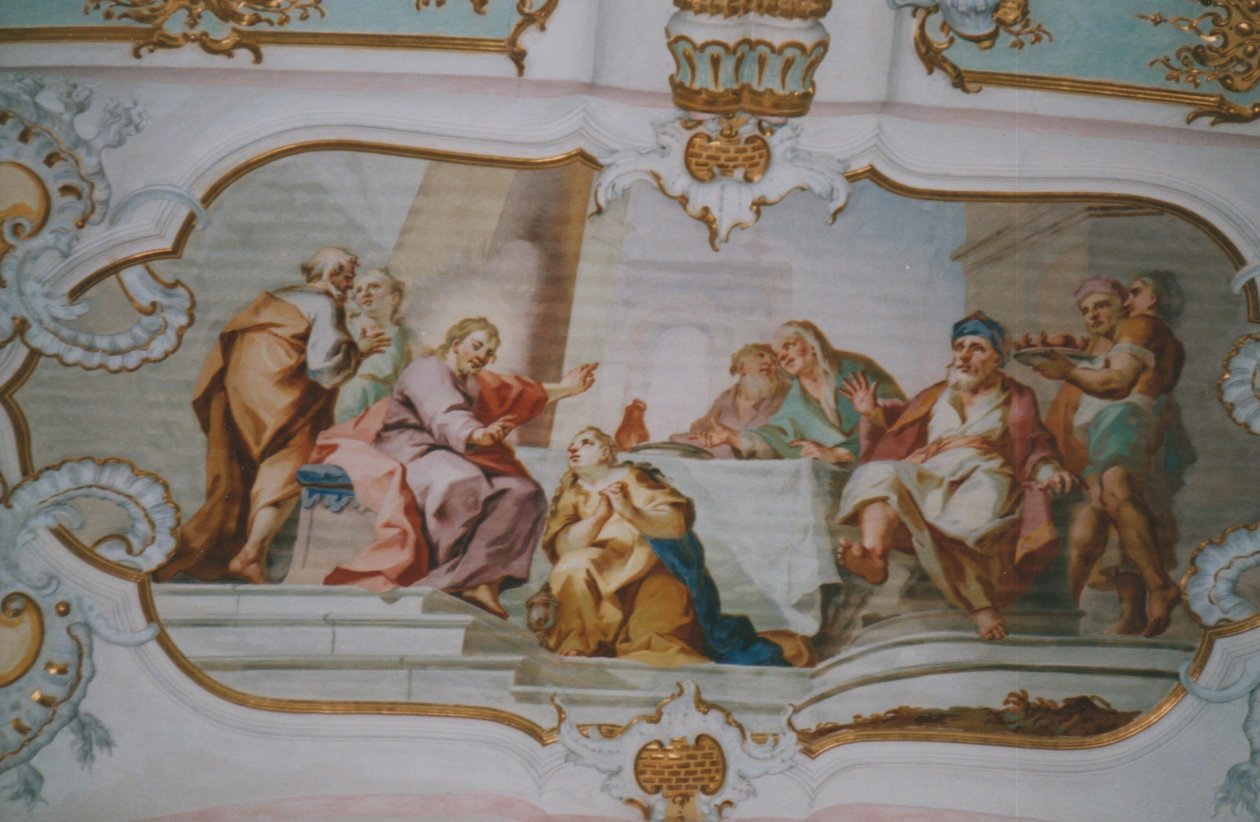 Fresk w nawie głównej autorstwa Johann Baptist Zimmermann