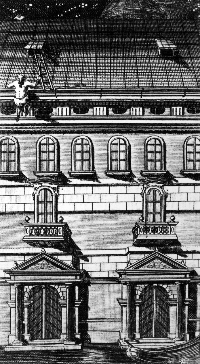 Ilustracja z „Historii mojej ucieczki z więzienia Republiki Weneckiej pt. „I Piombi” Giacomo Casanovy, wydanej w 1788 r. autorstwa Johann Berka