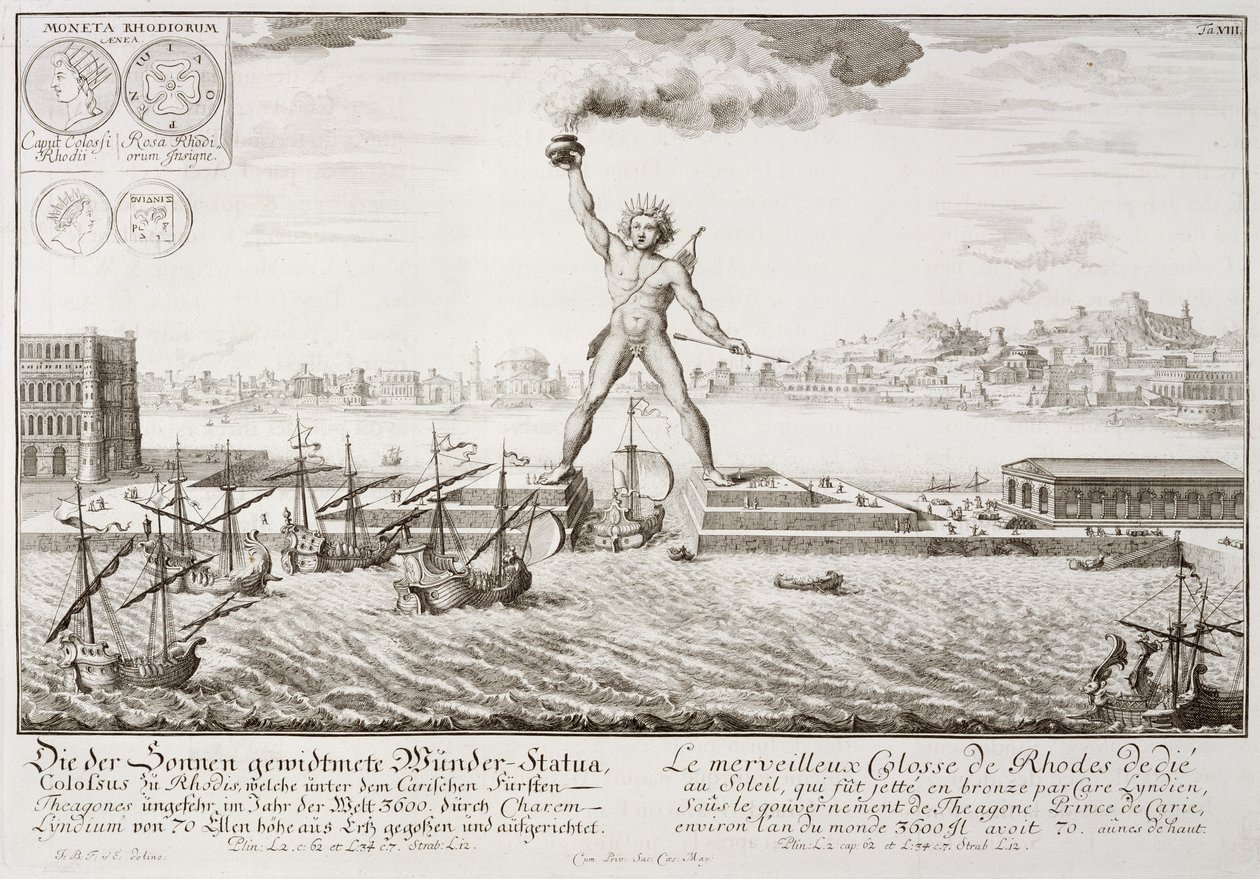 Kolos z Rodos, z „Szkic historycznej architektury”, 1721 autorstwa Johann Bernhard Fischer von Erlach