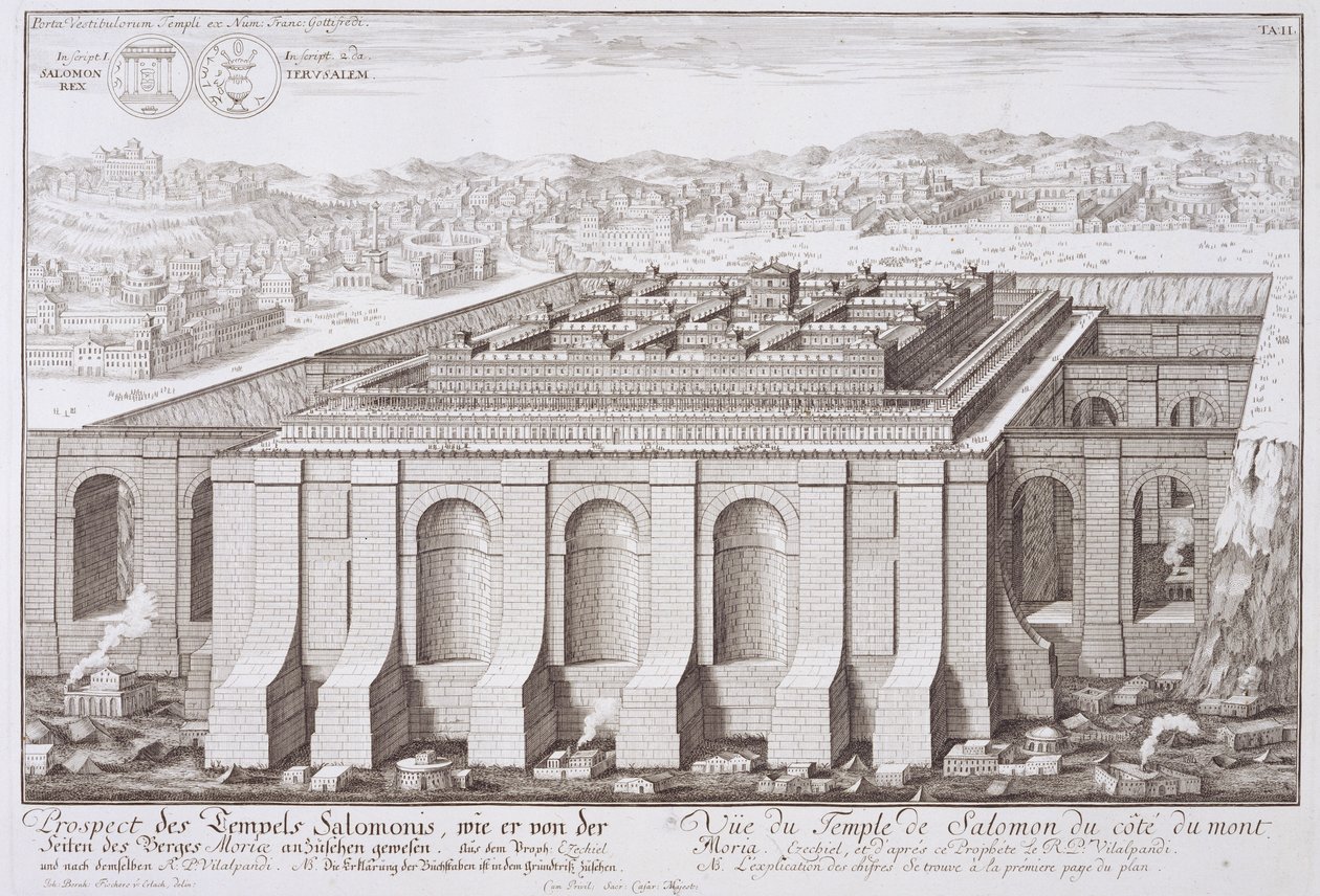 Świątynia Salomona w Jerozolimie, z „Projektu architektury historycznej”, 1721 autorstwa Johann Bernhard Fischer von Erlach