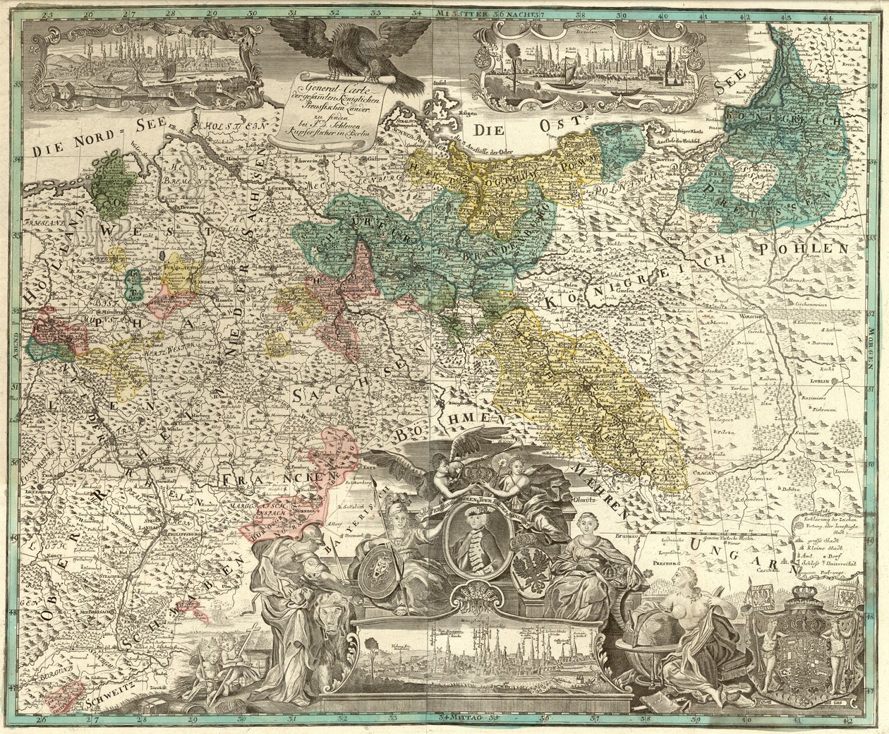 Karta Generalna całych Królewskich Ziem Pruskich autorstwa Johann David Schleuen