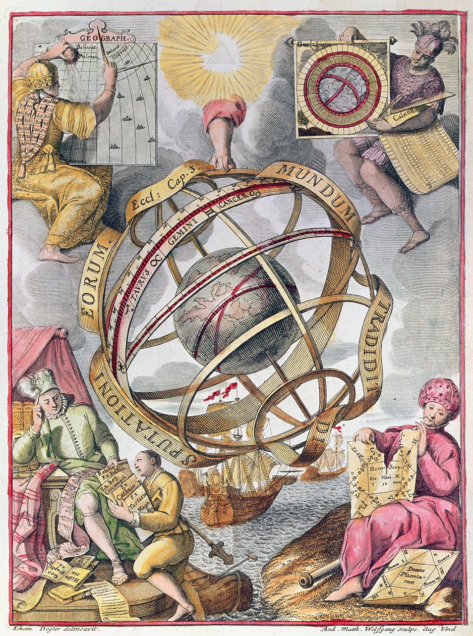 Grawerowanie w kolorze astronomii autorstwa Johann Degler