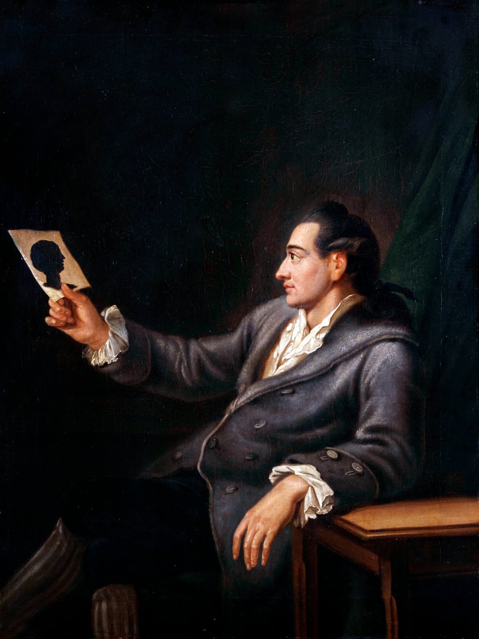 Johann Wolfgang Von Goethe patrzący na sylwetkę, kopia obrazu G. M. Krausa, ok. 1778 autorstwa Johann Ehrenfried Schumann