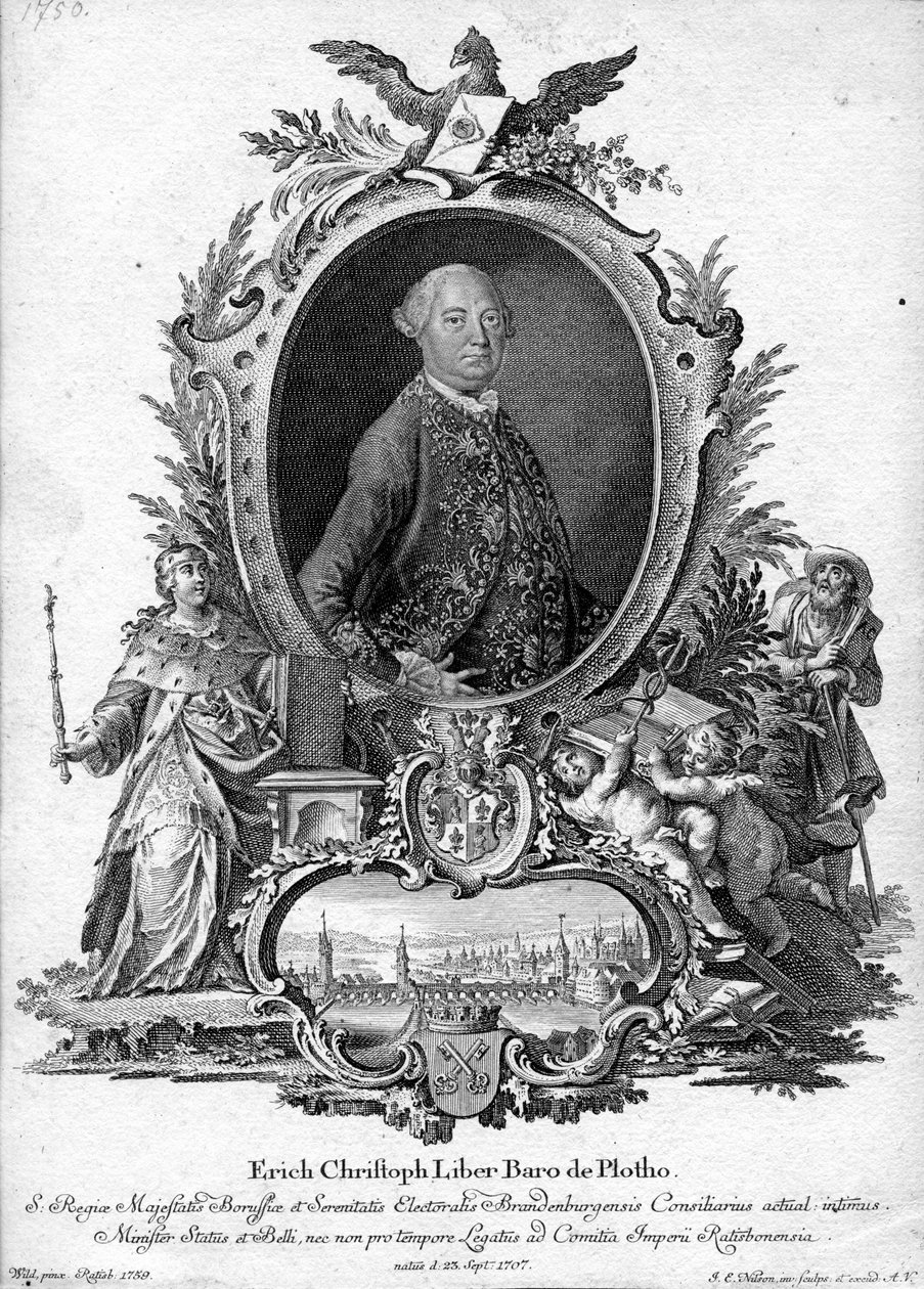 grawerowany portret autorstwa Johannes Esaias Nilson