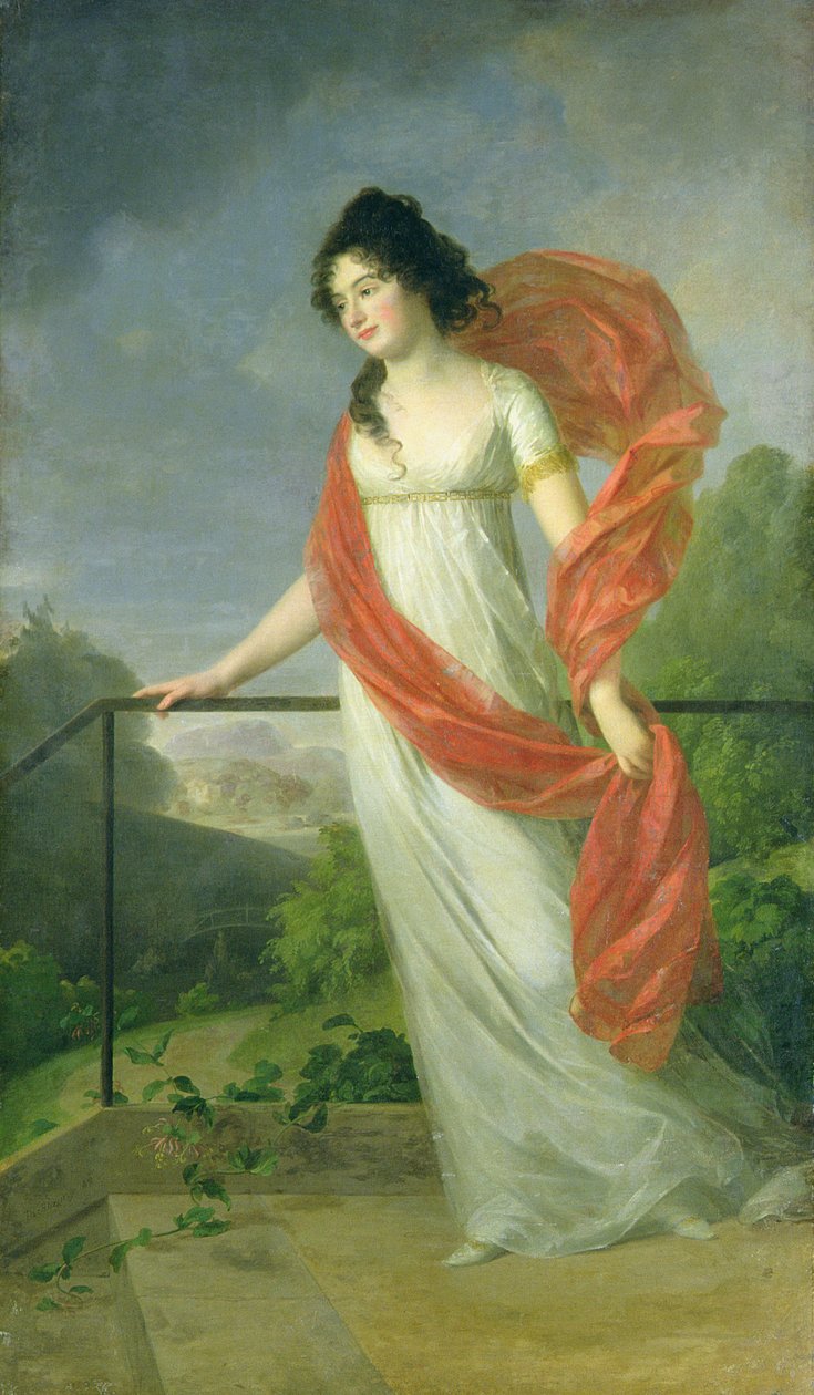 Portret hrabiny Theresii Fries (1779-1819), 1801 autorstwa Johann Friedrich August Tischbein