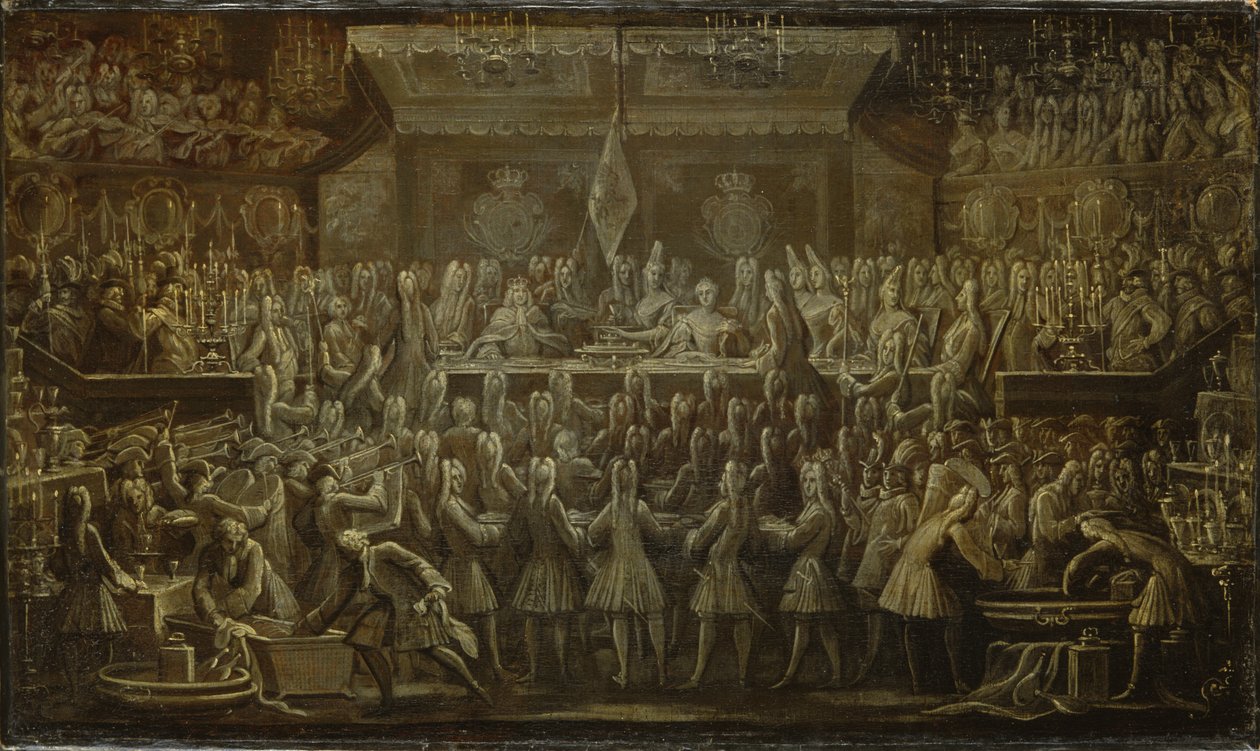 Pruska Obiad Koronacyjny dla Fryderyka I, 1701 autorstwa Johann Friedrich Wentzel