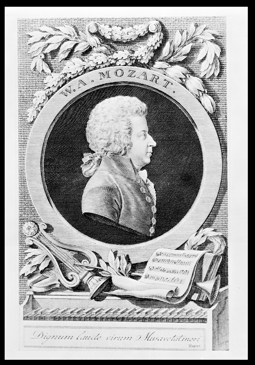Pomnik Wolfganga Amadeusza Mozarta (1756-91) kompozytor austriacki, 1789 autorstwa Johann Georg Mansfeld