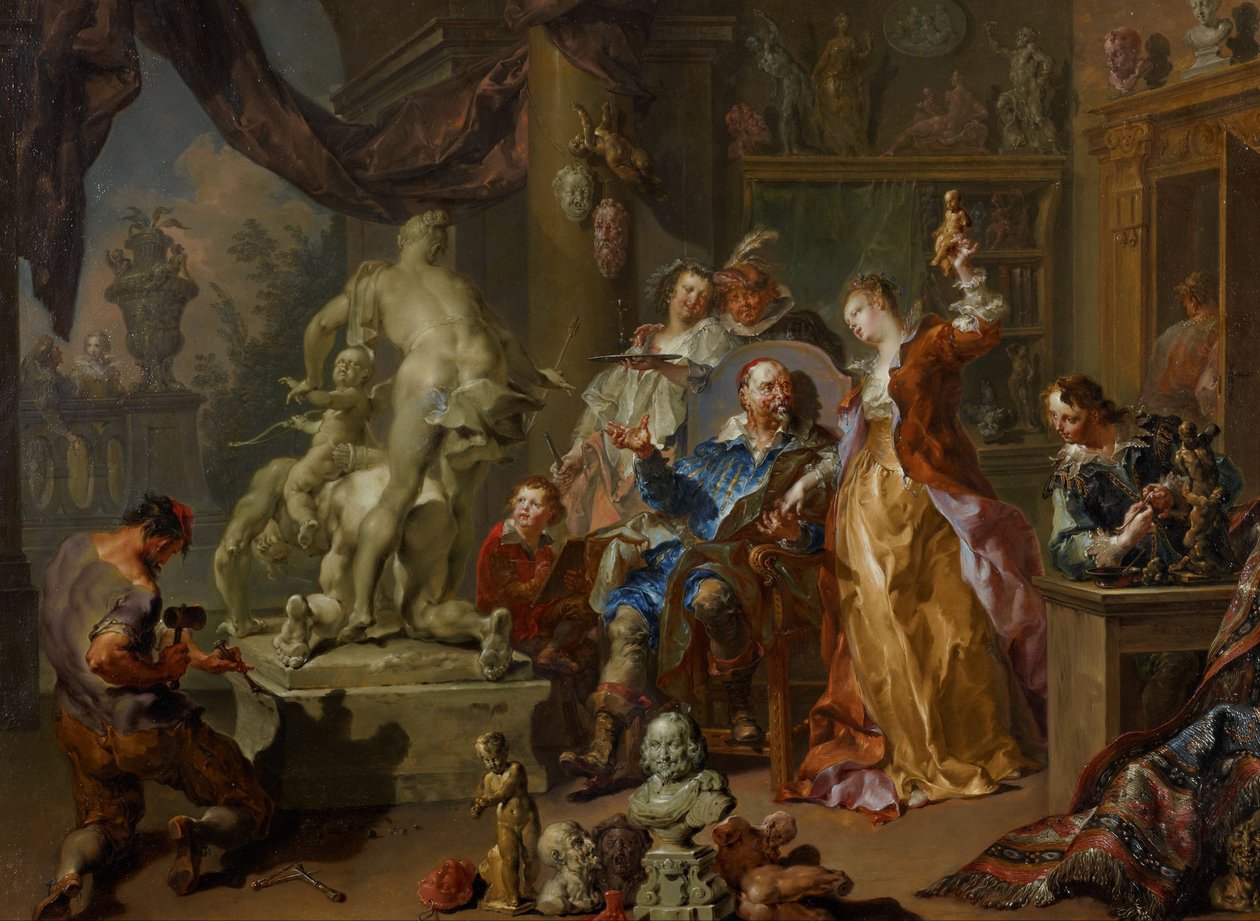 Pracownia rzeźbiarzy autorstwa Johann Georg Platzer