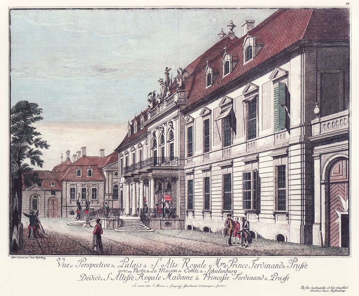 Widok Ordenspalais na Wilhelmplatz, Stary Berlin autorstwa Johann Georg Rosenberg